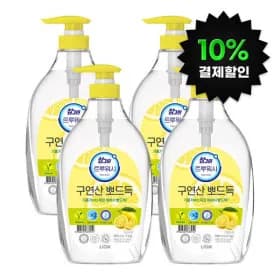 참그린 구연산 뽀드득 주방세제 레몬향 용기 1kg 4개