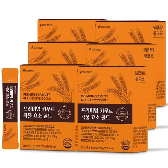 빌트루 프리미엄 카무트 곡물 효소 골드 6박스 3g 30포