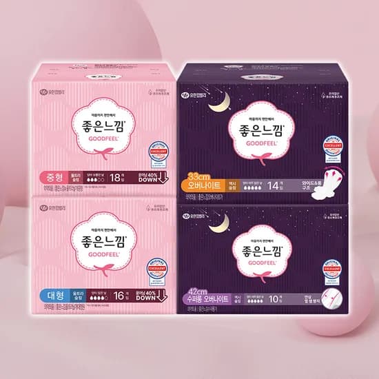 좋은느낌 오리지널 울날중 18px 6팩 6매증정