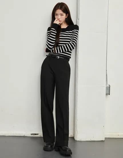 지오다노 일자핏 슬랙스