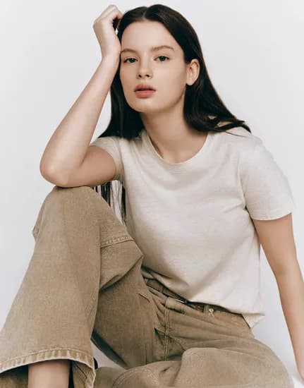 지오다노 여자 기본 라운드넥 반팔 티셔츠