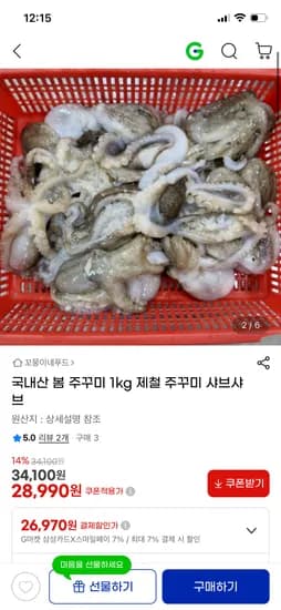 국내산 봄 주꾸미 1kg