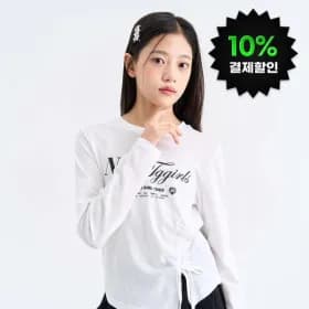 더데이걸 심플 금속 장식 크롭 스웻셔츠