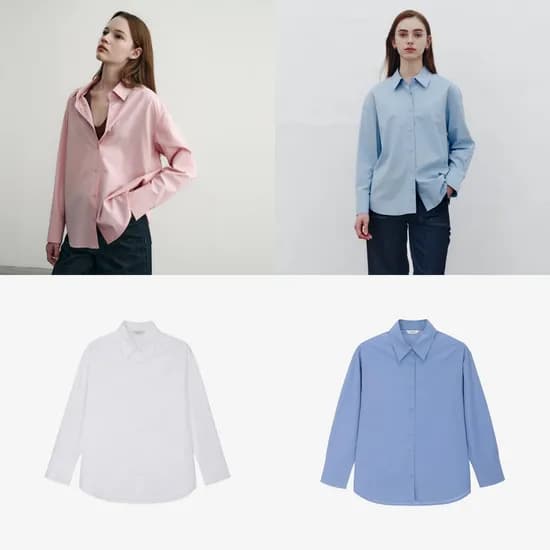 마인드브릿지우먼 오버핏 자수 셔츠