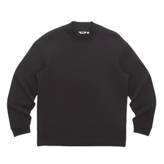 유니클로 라운드넥 긴팔티 카키 공용