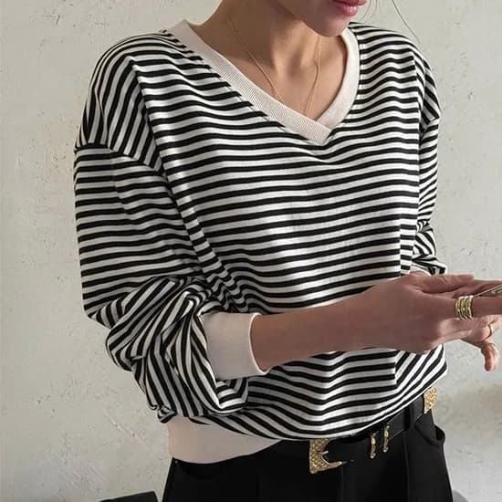 난닝구 켄비코 브이넥단가라 맨투맨