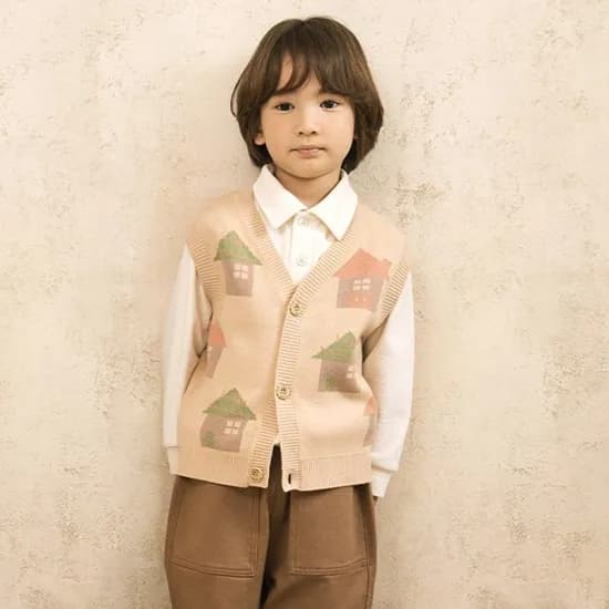 치크 남아 하우스 패턴 조끼