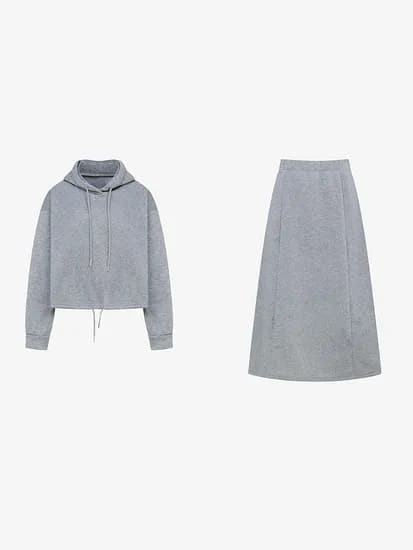 이사베이 기모안감 후드 티셔츠+플레어스커트 세트 32,200원 무배