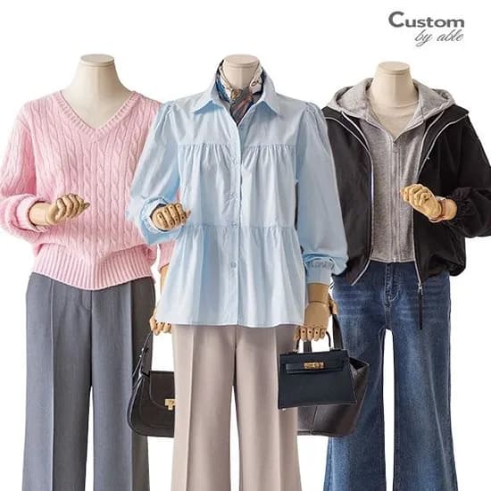 클래식 하이넥 리본 블라우스