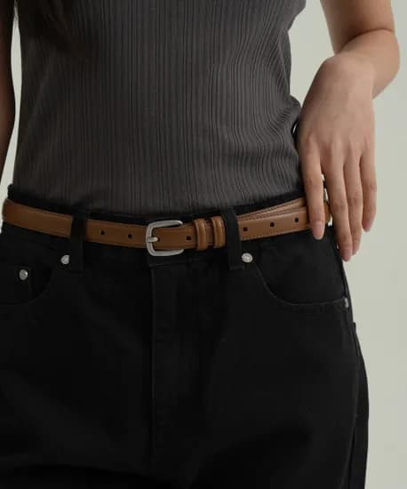 누아트 베이직 슬림 스퀘어 레더 벨트