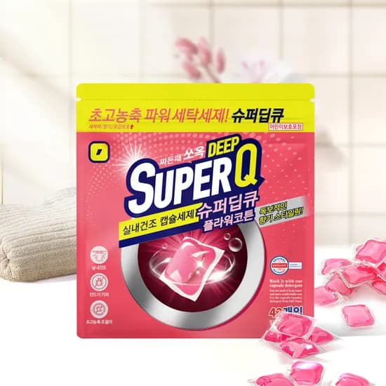 슈퍼딥큐 플라워코튼 캡슐세제 42개입 3개