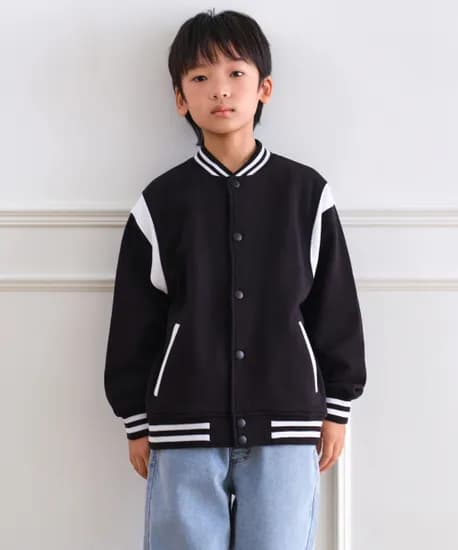 무신사스탠다드키즈 오버사이즈 스웨트 바시티 재킷