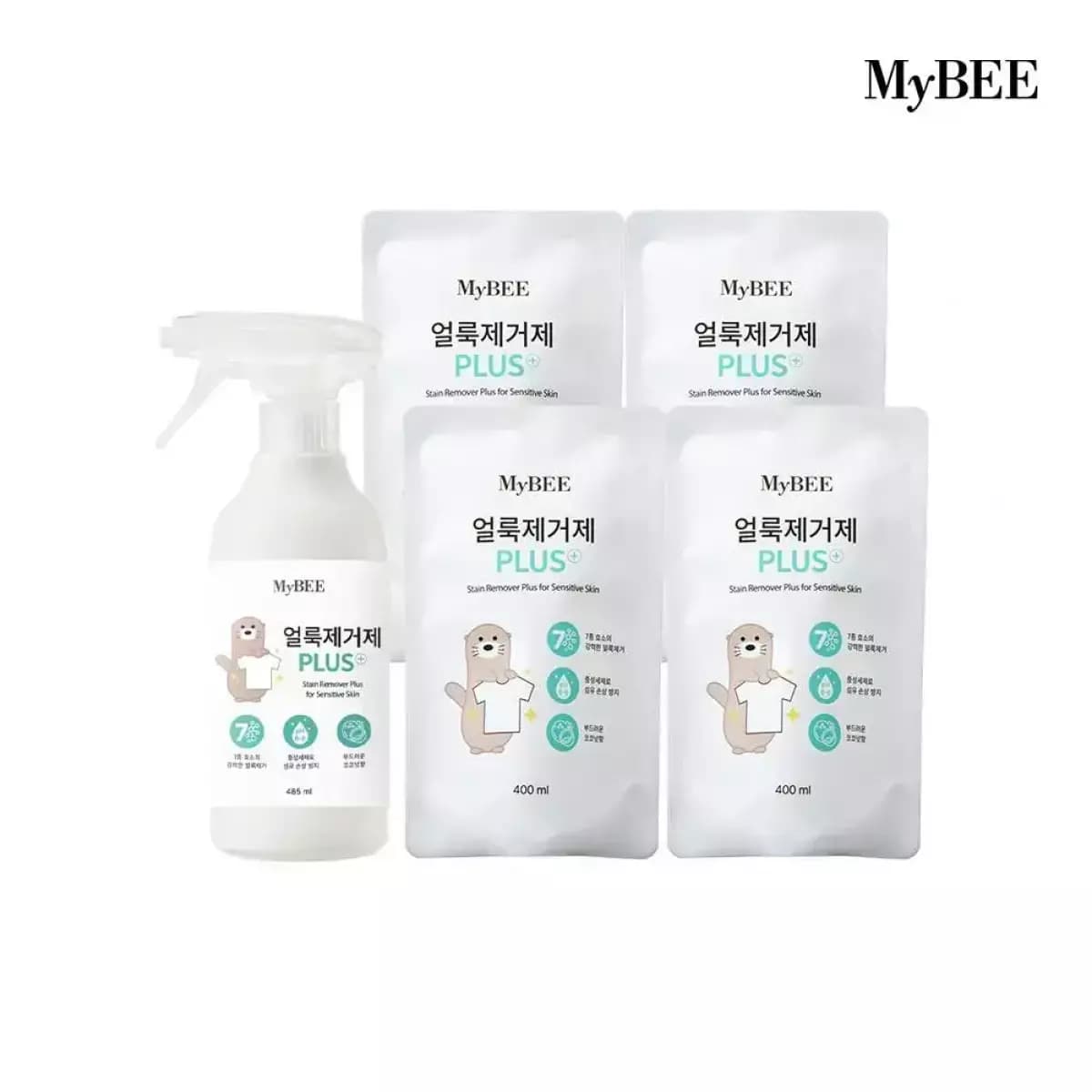 마이비 얼룩제거제 용기 485ml 1개 + 리필 400ml 4개