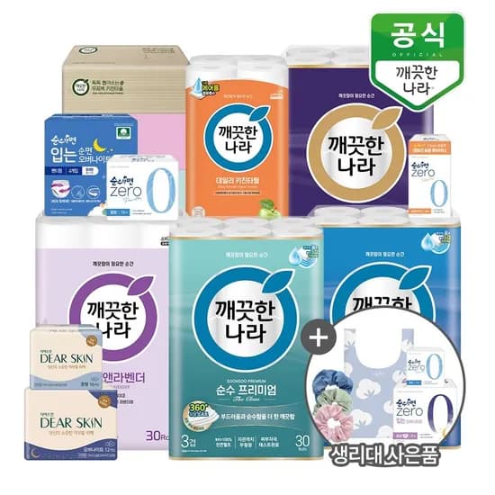 깨끗한나라 순수 프리미엄 화장지 30m 30롤 2팩