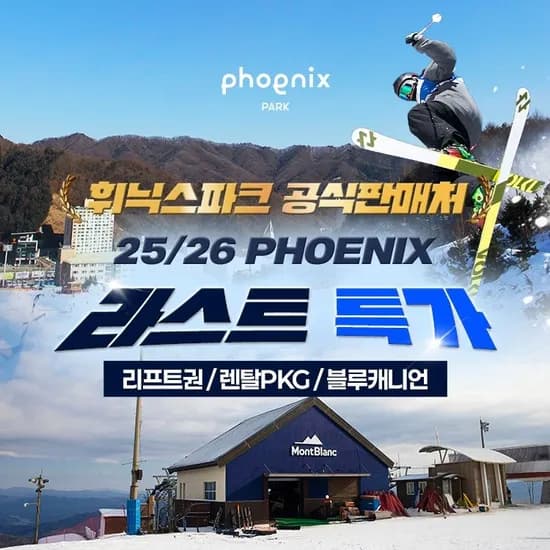 휘닉스파크 블루캐니언 워터파크 대인 종일권 27,360원