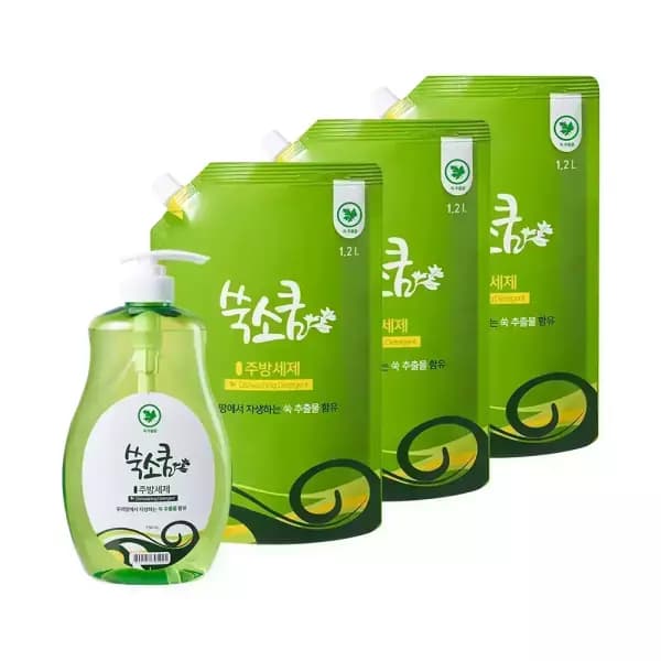 쑥소쿰 쑥 주방세제 750mL + 1.2L 3개 9,500원