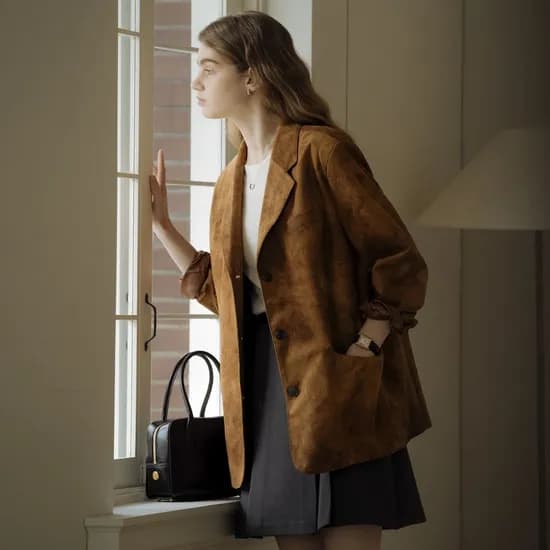 올 브러쉬 스웨이드 자켓 브라운 74,500원 무배