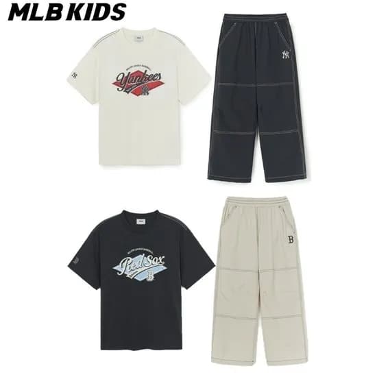 MLB 키즈 스트릿 반팔 우븐팬츠 세트 43,150원