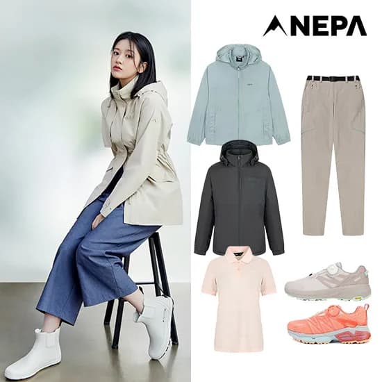 단독GS샵x네파 안유진픽 SS 바람막이/등산화/바지/티셔츠 44,520원~