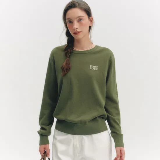 마리끌레르 베이직 로고 라운드 니트 21740원