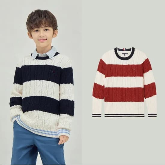 타미힐피거키즈 케이블 스웨터