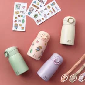 어린이 휴대용 보온 보냉 텀블러 물병 350ml(스티커+스트랩 증정) 13,920원