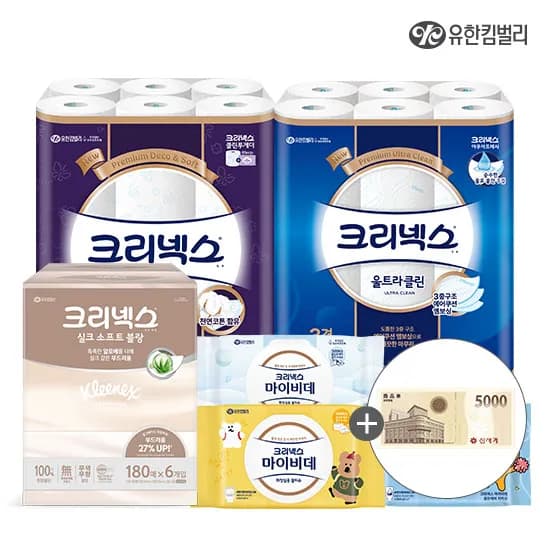 크리넥스 마이비데 퓨어 리필 [40매x16팩]  17,900원