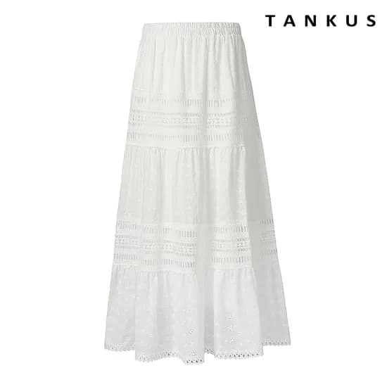 레이스 캉캉 밴딩 롱 스커트 19,960원