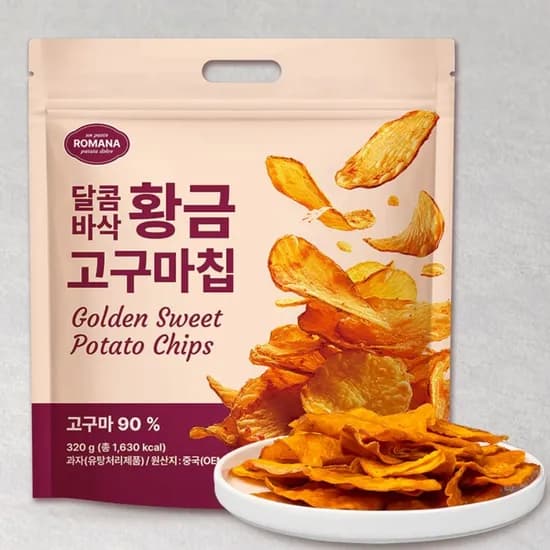 로마나 달콤바삭 황금고구마칩 320g 5봉+도넛 5개 18,670원