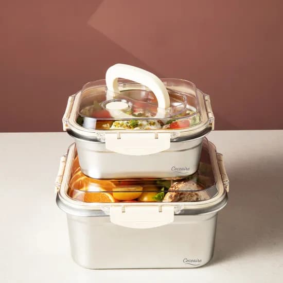 스텐 핸들형 보관용기 정사각 2종세트 13,900원