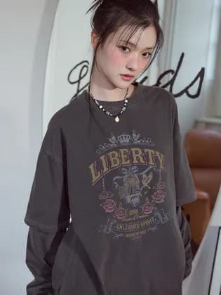 꼼파뇨 리버티로즈 레이어드 피그먼트 롱슬리브 스모크블랙 27,102원