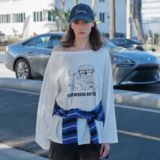 썸웨어버터 퍼피 롱 티셔츠 34,300원