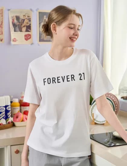 포에버21 코튼 프린트 티셔츠 3000원 유배