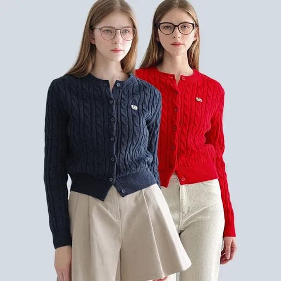 울 캐이블 니트 가디건 1+1 37,650원 무배