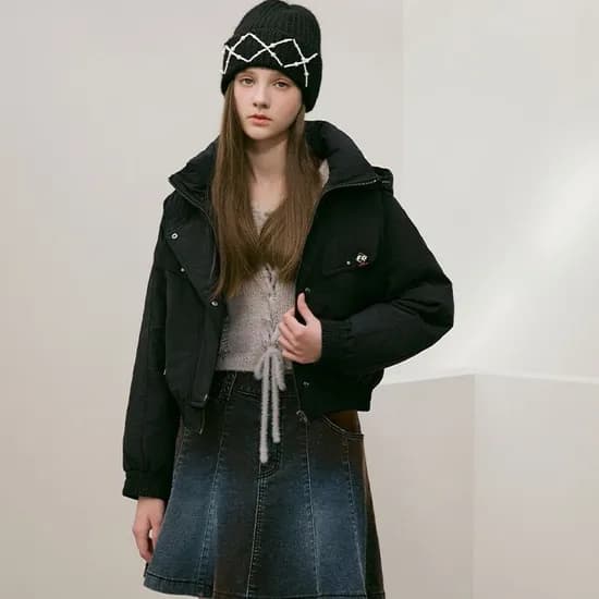 에고이스트 후드 블루종 구스 숏점퍼 96,580원