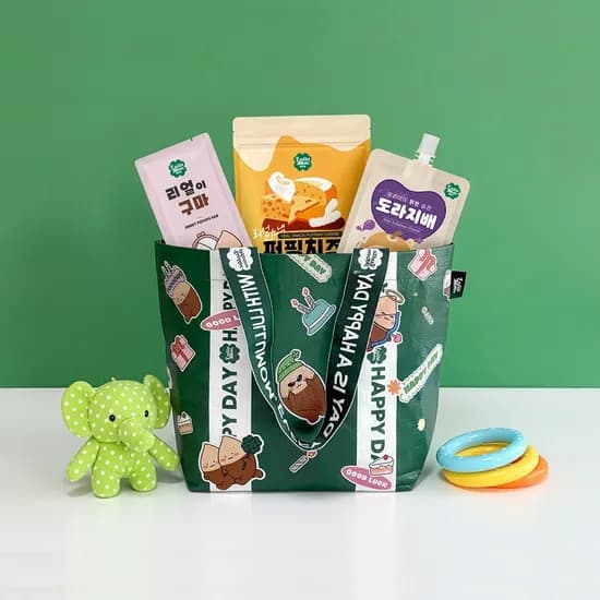 카카오톡선물하기: 룰루맘 리얼이구마 리유저블백 세트+퍼핑스낵 28,900원