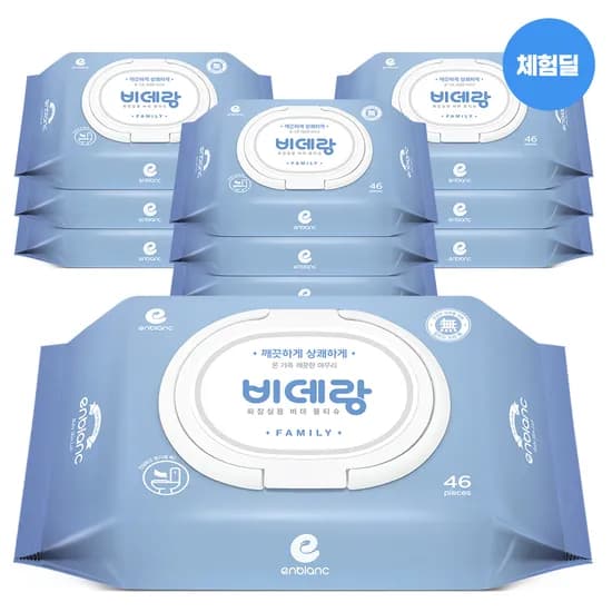 앙블랑 저자극 비데물티슈  10팩 / 9,900원