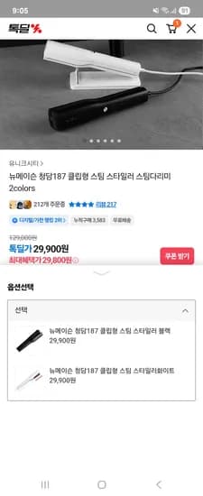 클립형 스팀다리미 29,800원