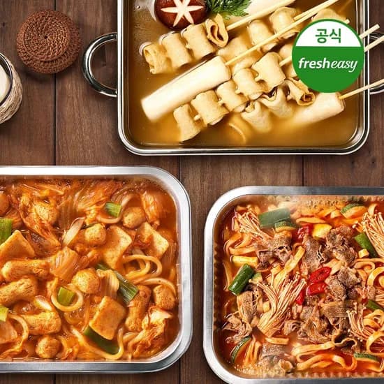 프레시지 캠핑포차SET (김치어묵우동전골+어묵물떡꼬치+육칼전골) 26,930 무배