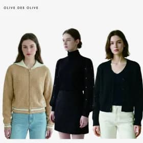 올리브데올리브 카라배색 금장 버튼 니트, 14,760원 핫딜