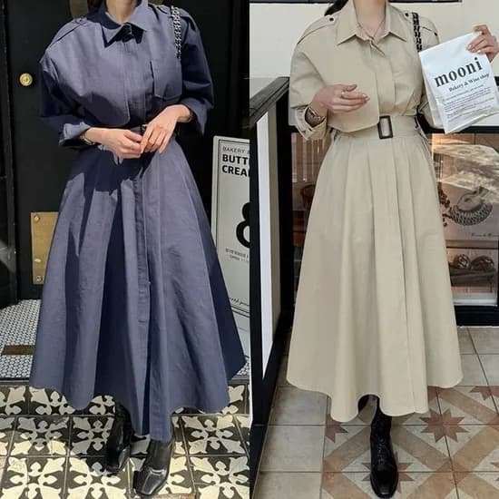 클래식 밸트 셔츠원피스 트렌치원피스 29,610원/무배