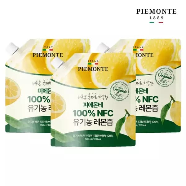 피에몬테 100% NFC착즙 유기농 대용량 레몬즙 500ml 3개 10,900원