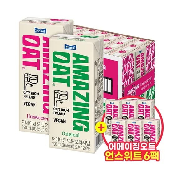 어메이징오트 2종 오리지널/언스위트 190ml 48팩 21,420원