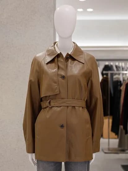 리스트 페이크 레더 하프 트렌치코트 169,690원