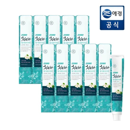 애경 청은차 향기화차 잇몸치약 190g x 10개 카드 11140원 무배
