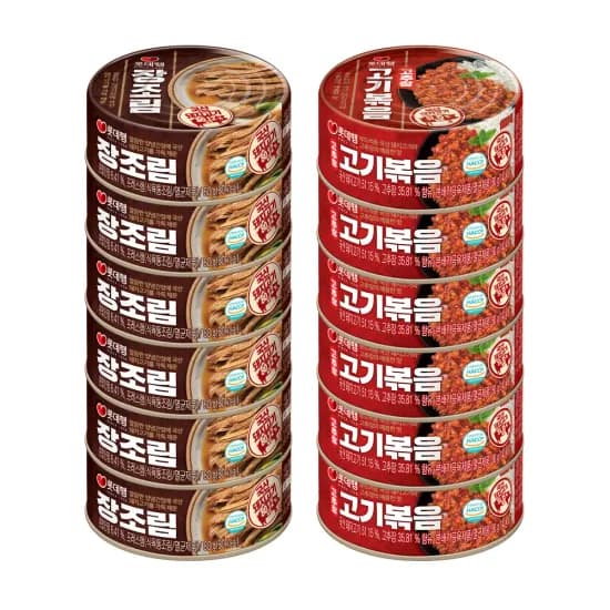 롯데햄 장조림 80gx6개 + 고추장 고기볶음 80gx6개 무배 12,670원