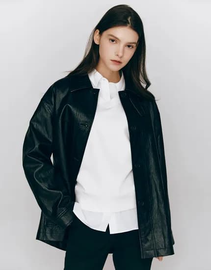 지오다노 오버핏 스웨이드/페이크레더 자켓 65,000원~ 무배