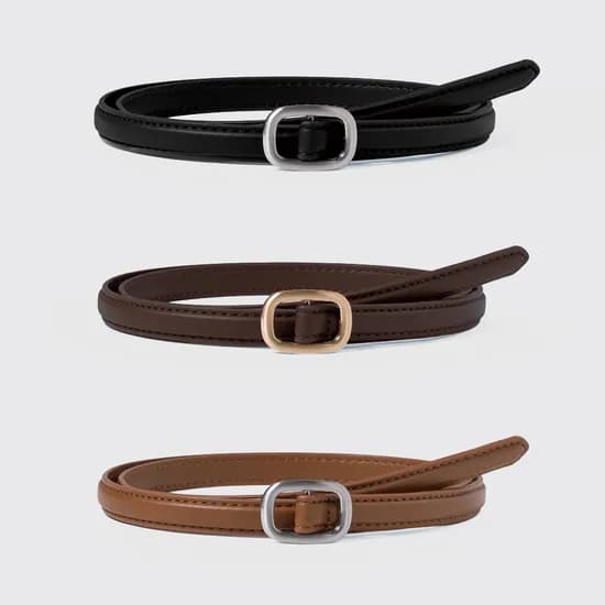 소피 슬림 미니멀 라운드 버클 레더 벨트 6컬러 5,200원