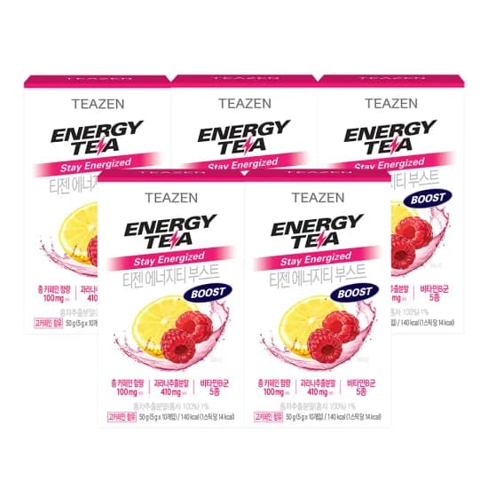 티젠 에너지티 부스트 10스틱X5박스 + 애사비 체험팩(2ST) 증정 무배 9216원