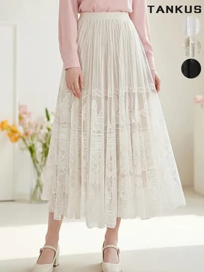 레이스 밴딩 롱 스커트 22,030원 무배
